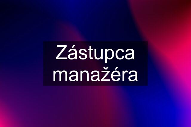 Zástupca manažéra