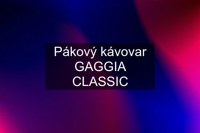 Pákový kávovar GAGGIA CLASSIC