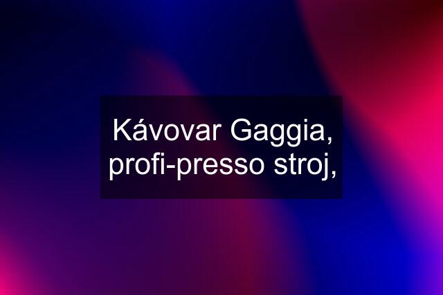 Kávovar Gaggia, profi-presso stroj,