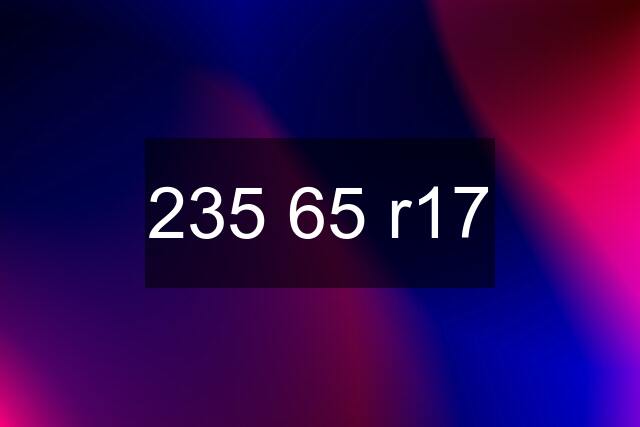235 65 r17