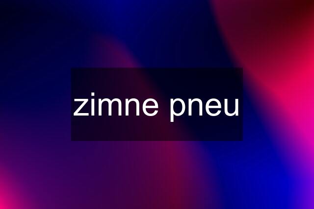 zimne pneu