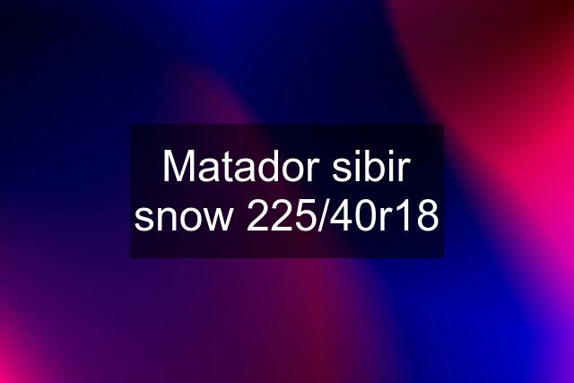 Matador sibir snow 225/40r18