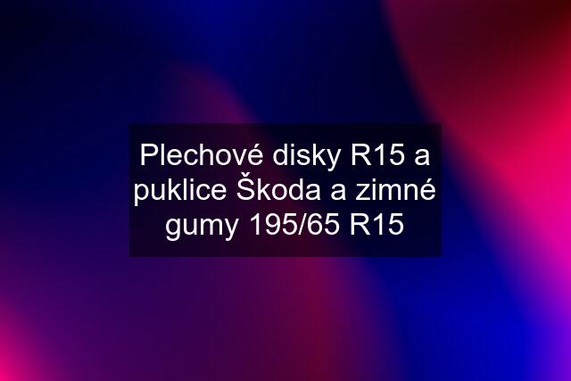 Plechové disky R15 a puklice Škoda a zimné gumy 195/65 R15