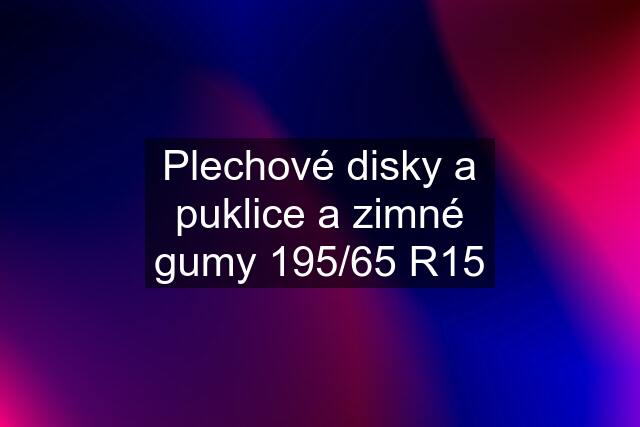 Plechové disky a puklice a zimné gumy 195/65 R15