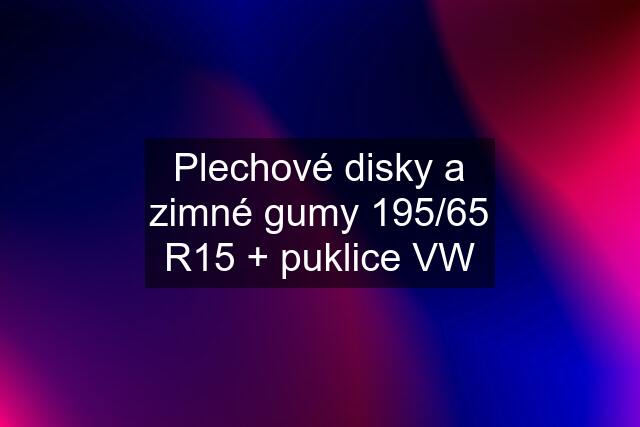 Plechové disky a zimné gumy 195/65 R15 + puklice VW