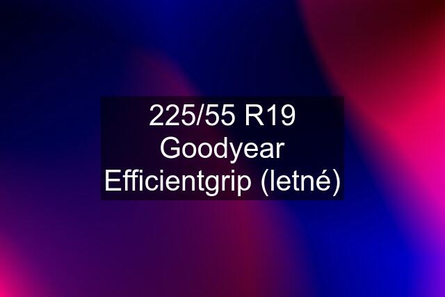 225/55 R19 Goodyear Efficientgrip (letné)