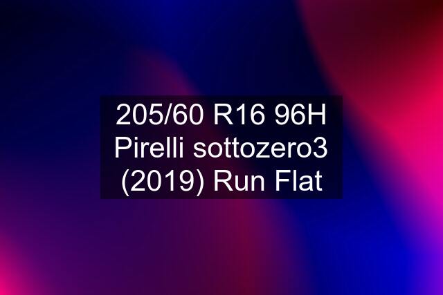 205/60 R16 96H Pirelli sottozero3 (2019) Run Flat