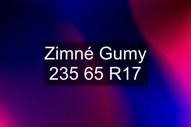 Zimné Gumy 235 65 R17