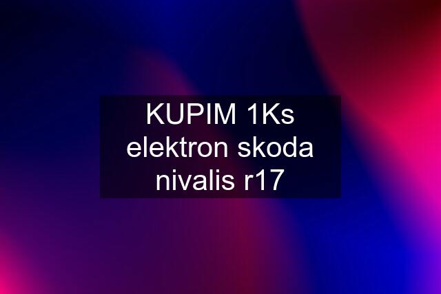 KUPIM 1Ks elektron skoda nivalis r17