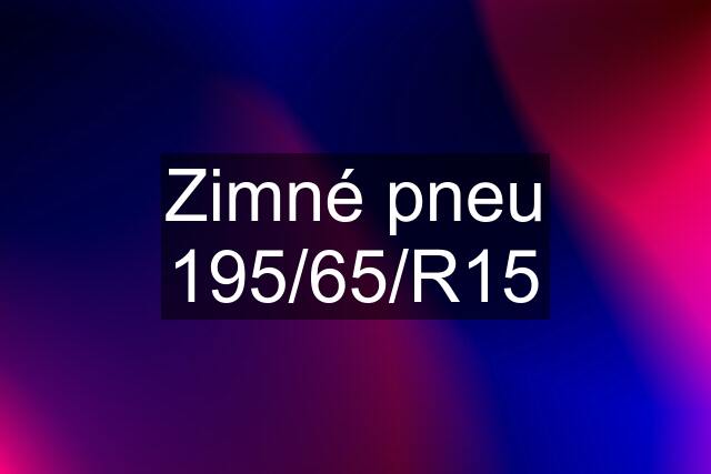 Zimné pneu 195/65/R15