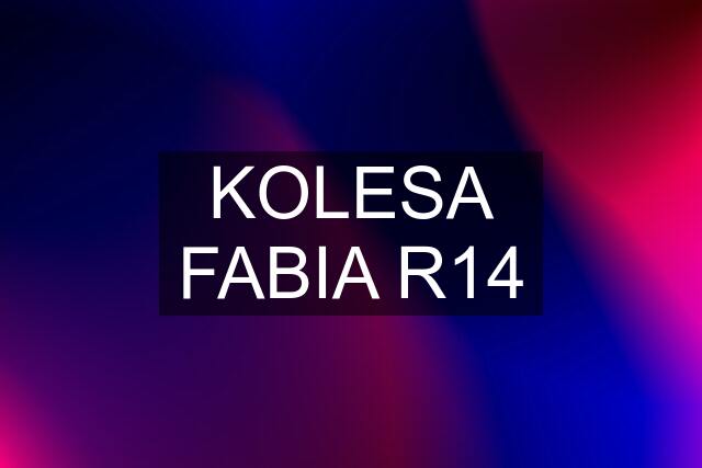 KOLESA FABIA R14
