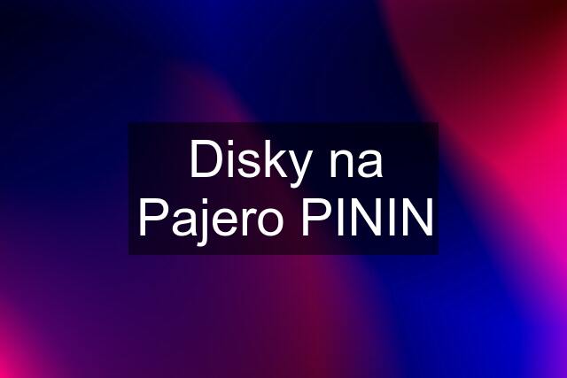 Disky na Pajero PININ