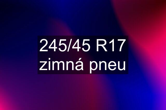 245/45 R17 zimná pneu