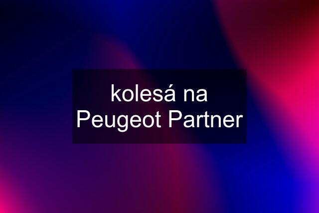 kolesá na Peugeot Partner