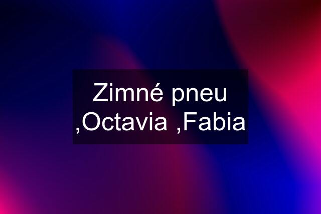 Zimné pneu ,Octavia ,Fabia