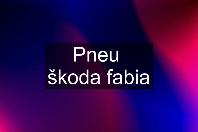 Pneu  škoda fabia