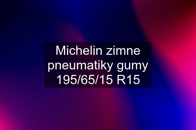 Michelin zimne pneumatiky gumy 195/65/15 R15