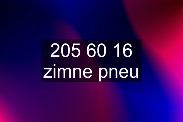 205 60 16 zimne pneu