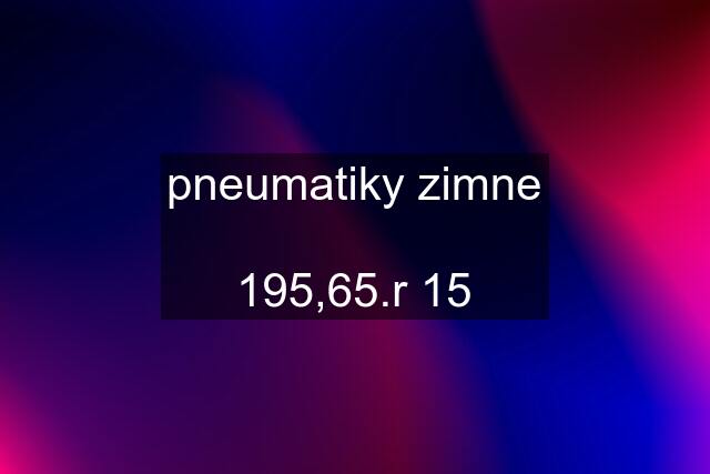pneumatiky zimne  195,65.r 15
