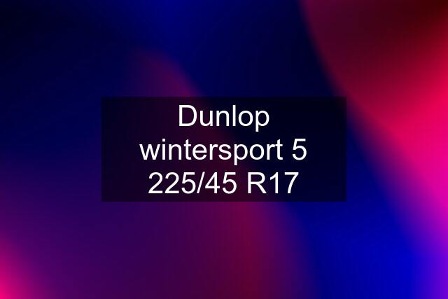 Dunlop wintersport 5 225/45 R17