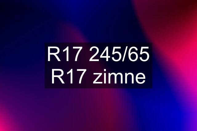 R17 245/65 R17 zimne