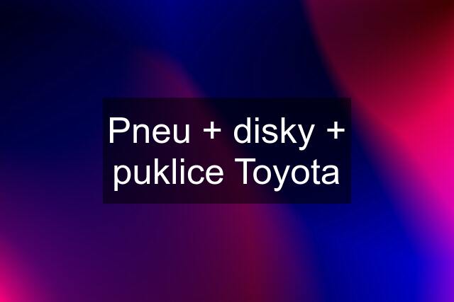 Pneu + disky + puklice Toyota