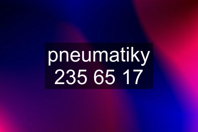 pneumatiky 235 65 17