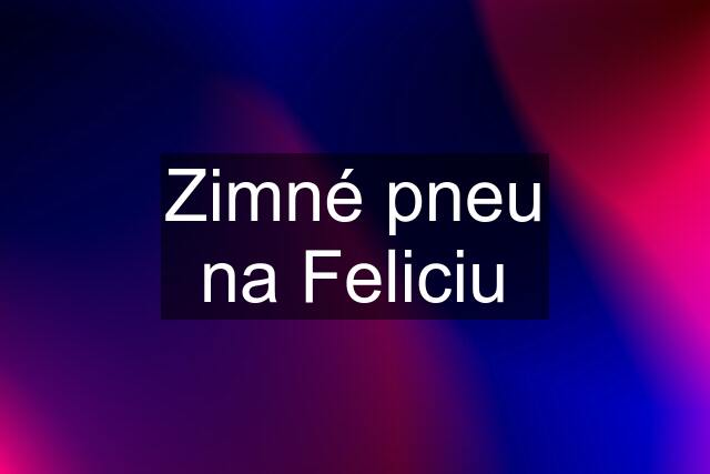 Zimné pneu na Feliciu