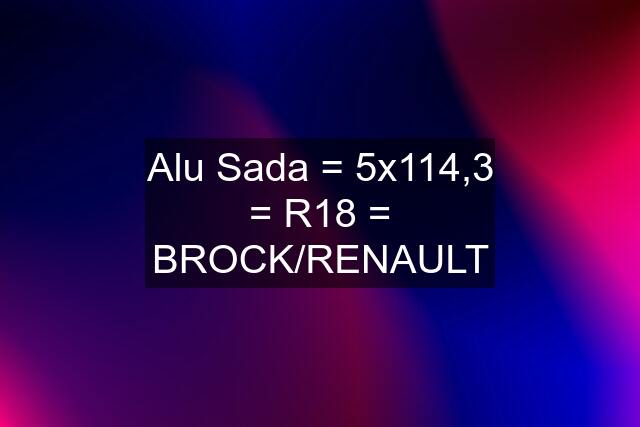 Alu Sada = 5x114,3 = R18 = BROCK/RENAULT