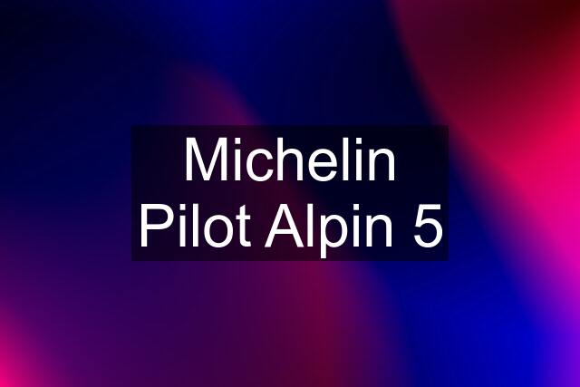 Michelin Pilot Alpin 5