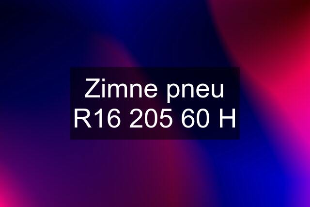 Zimne pneu R16 205 60 H