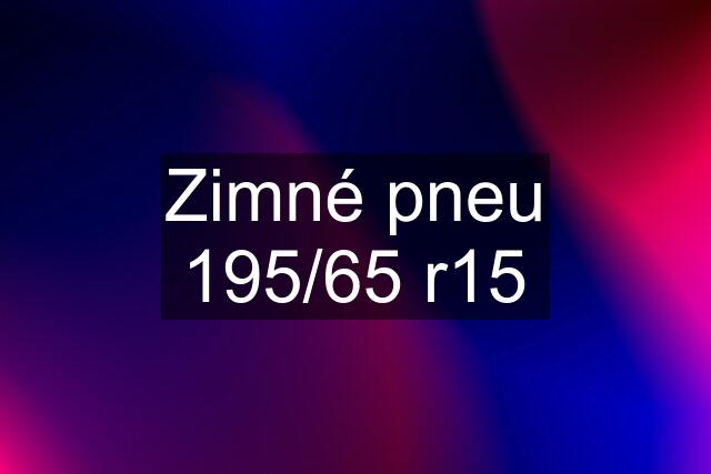 Zimné pneu 195/65 r15