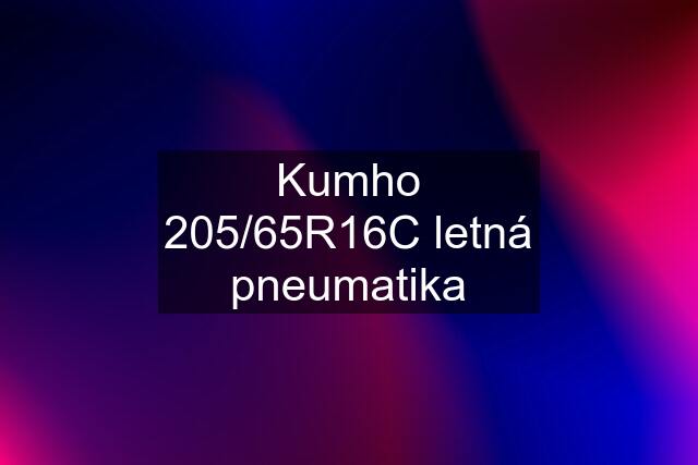 Kumho 205/65R16C letná pneumatika