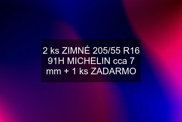 2 ks ZIMNÉ 205/55 R16 91H MICHELIN cca 7 mm + 1 ks ZADARMO