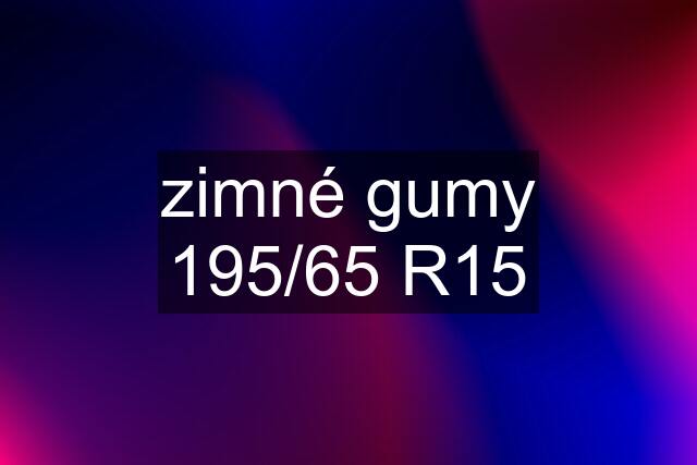 zimné gumy 195/65 R15