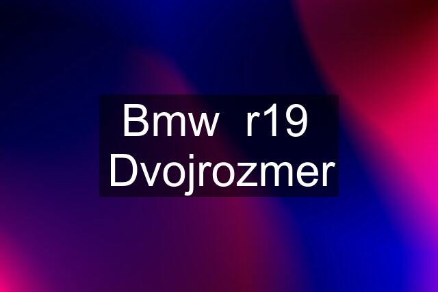 Bmw  r19  Dvojrozmer