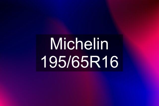 Michelin 195/65R16