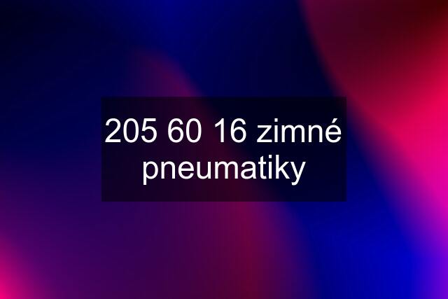 205 60 16 zimné pneumatiky