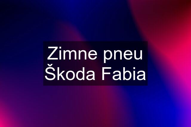 Zimne pneu Škoda Fabia