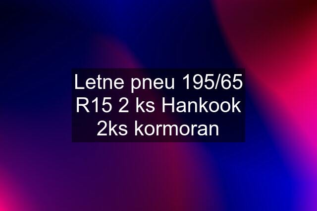 Letne pneu 195/65 R15 2 ks Hankook 2ks kormoran