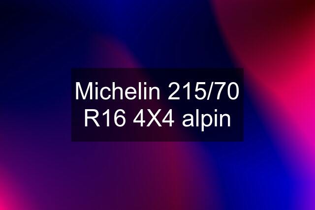 Michelin 215/70 R16 4X4 alpin