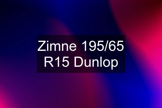 Zimne 195/65 R15 Dunlop