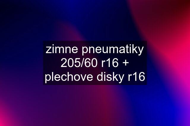 zimne pneumatiky 205/60 r16 + plechove disky r16