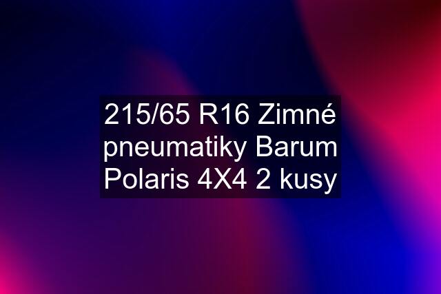 215/65 R16 Zimné pneumatiky Barum Polaris 4X4 2 kusy