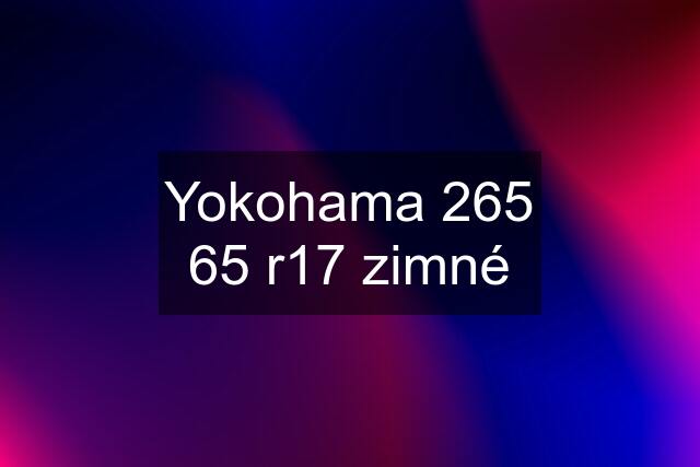 Yokohama 265 65 r17 zimné