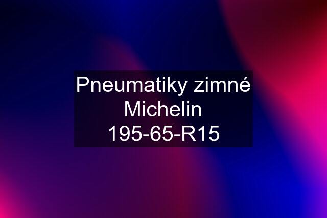 Pneumatiky zimné Michelin 195-65-R15