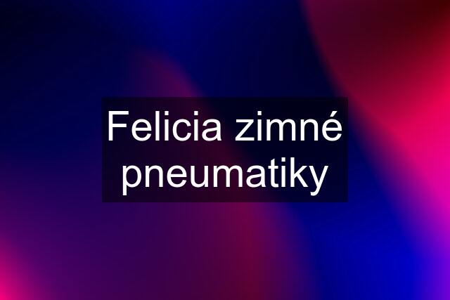 Felicia zimné pneumatiky