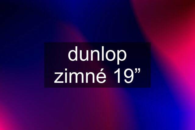 dunlop zimné 19”