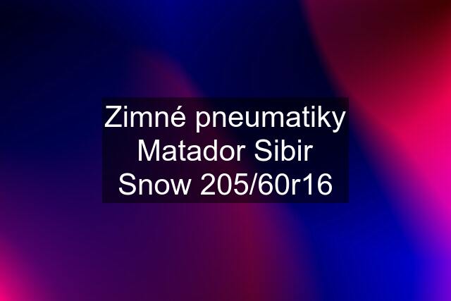 Zimné pneumatiky Matador Sibir Snow 205/60r16