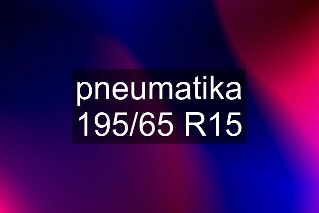 pneumatika 195/65 R15